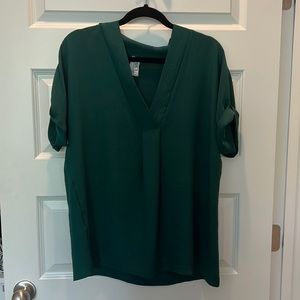 Hunter green short sleeve blouse
